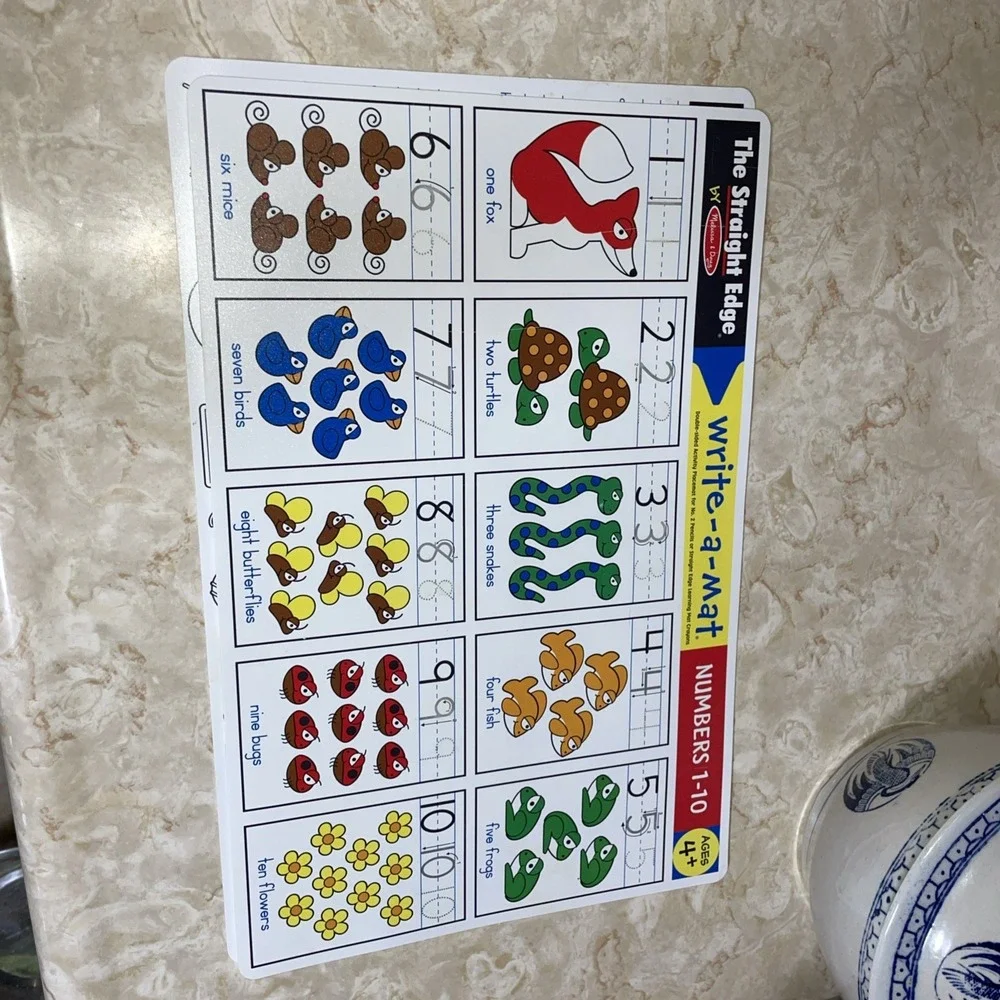 The Straight Edge desk‎ mats Melissa & Doug Numbers 1-10 & Alphabet